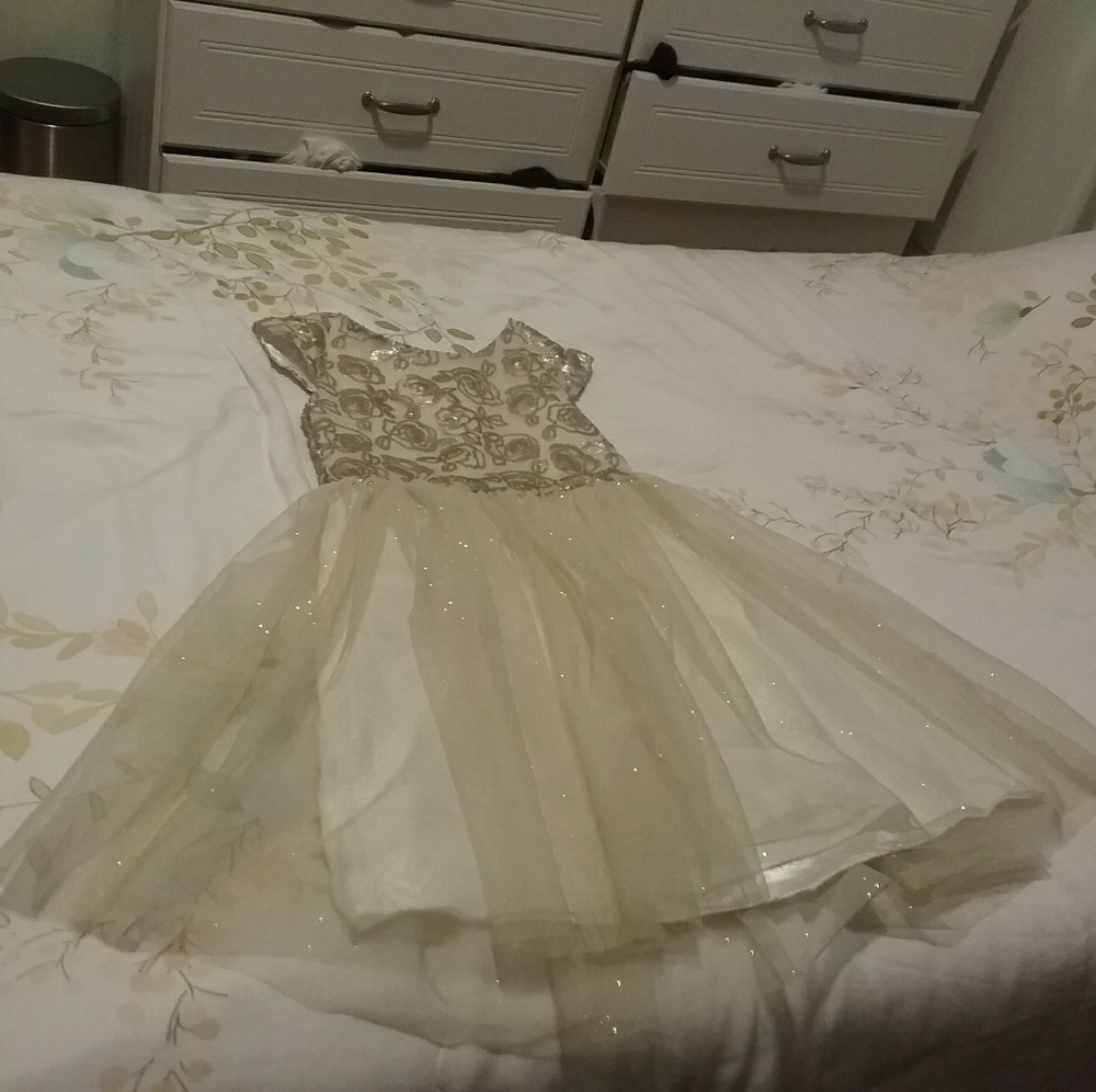 Cream and gold dress